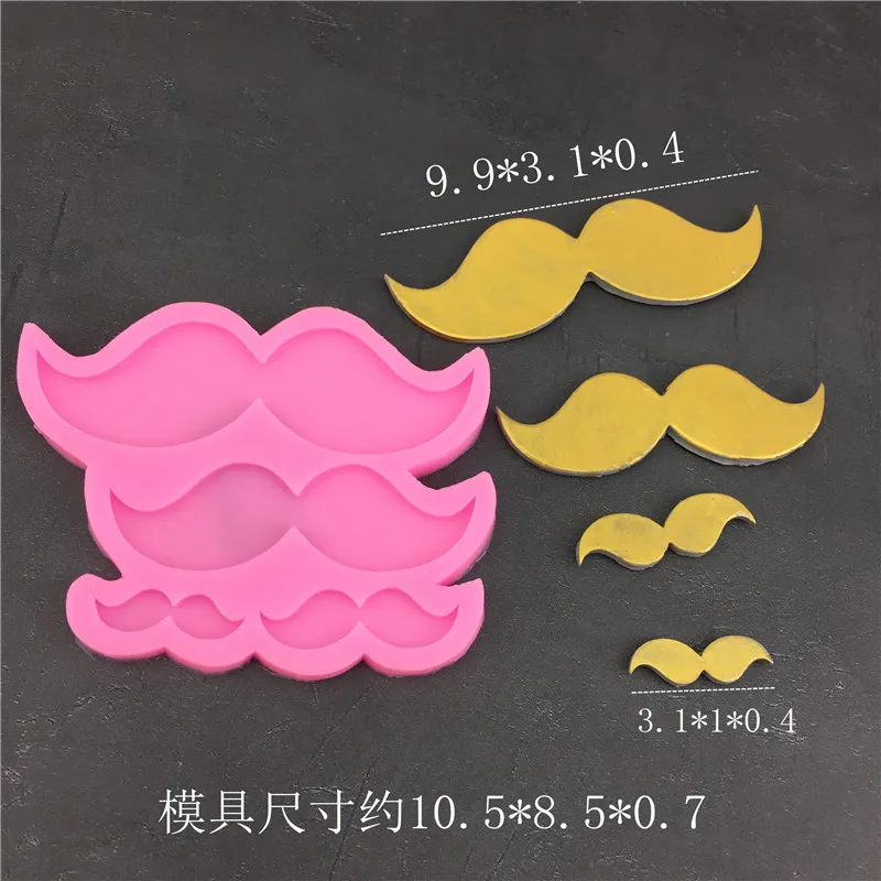 Moustache Straw Topper Silicone Mold DIY Father\'s Day Chocolate Fondant Cake Decorating Tools Keychain Epoxy Resin Clay Moulds