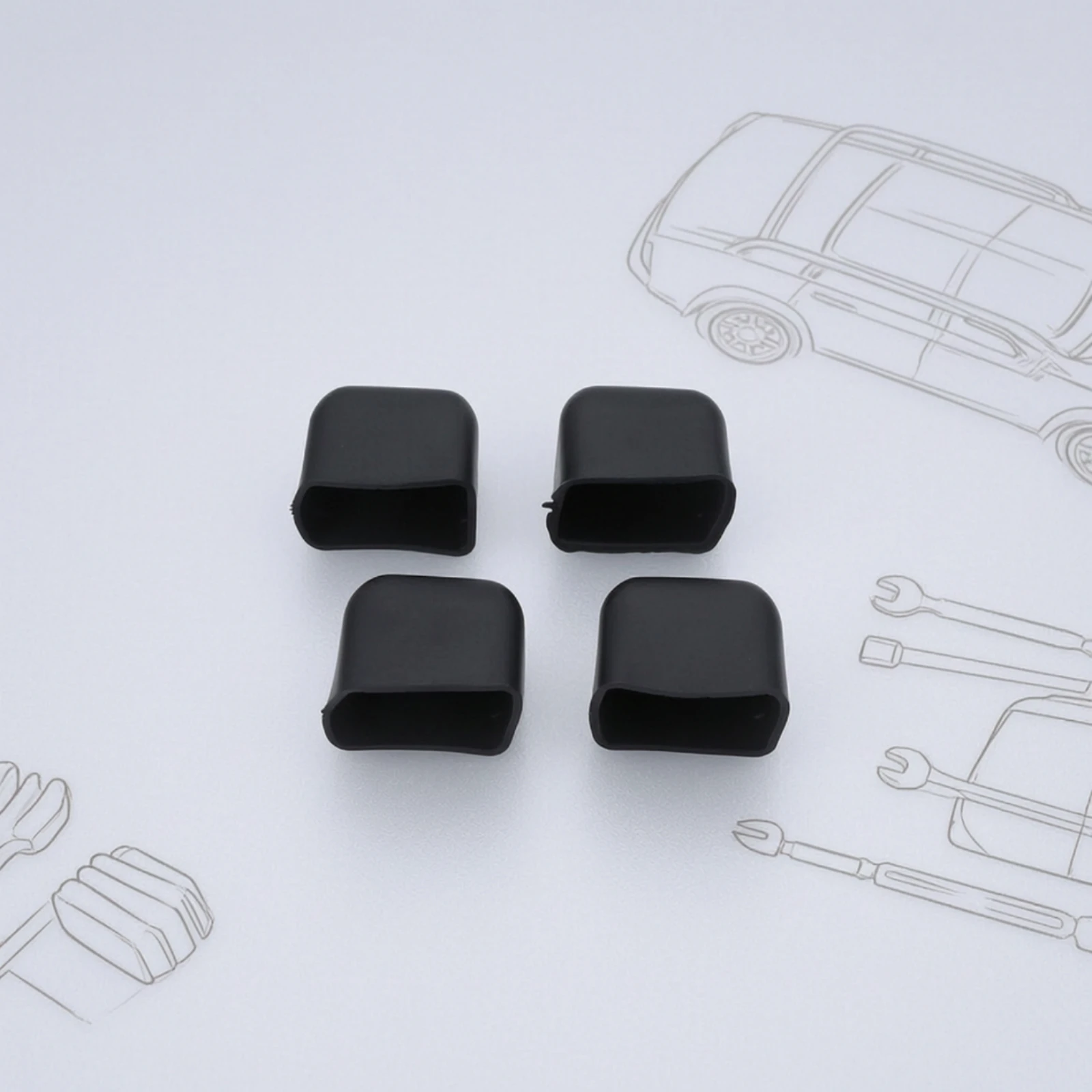 4 Pieces Cross Bar End Cap Rectangular Protective Plug Plugs Matte Accessories Pliable for Luggage Rack view 6