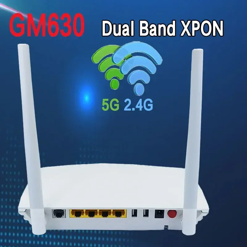 XPON Gpon EPON onu ont GM630 dual band 1GE+3FE WLAN+2.4g&5g WIFI EPON ONT  English version Optical network terminal