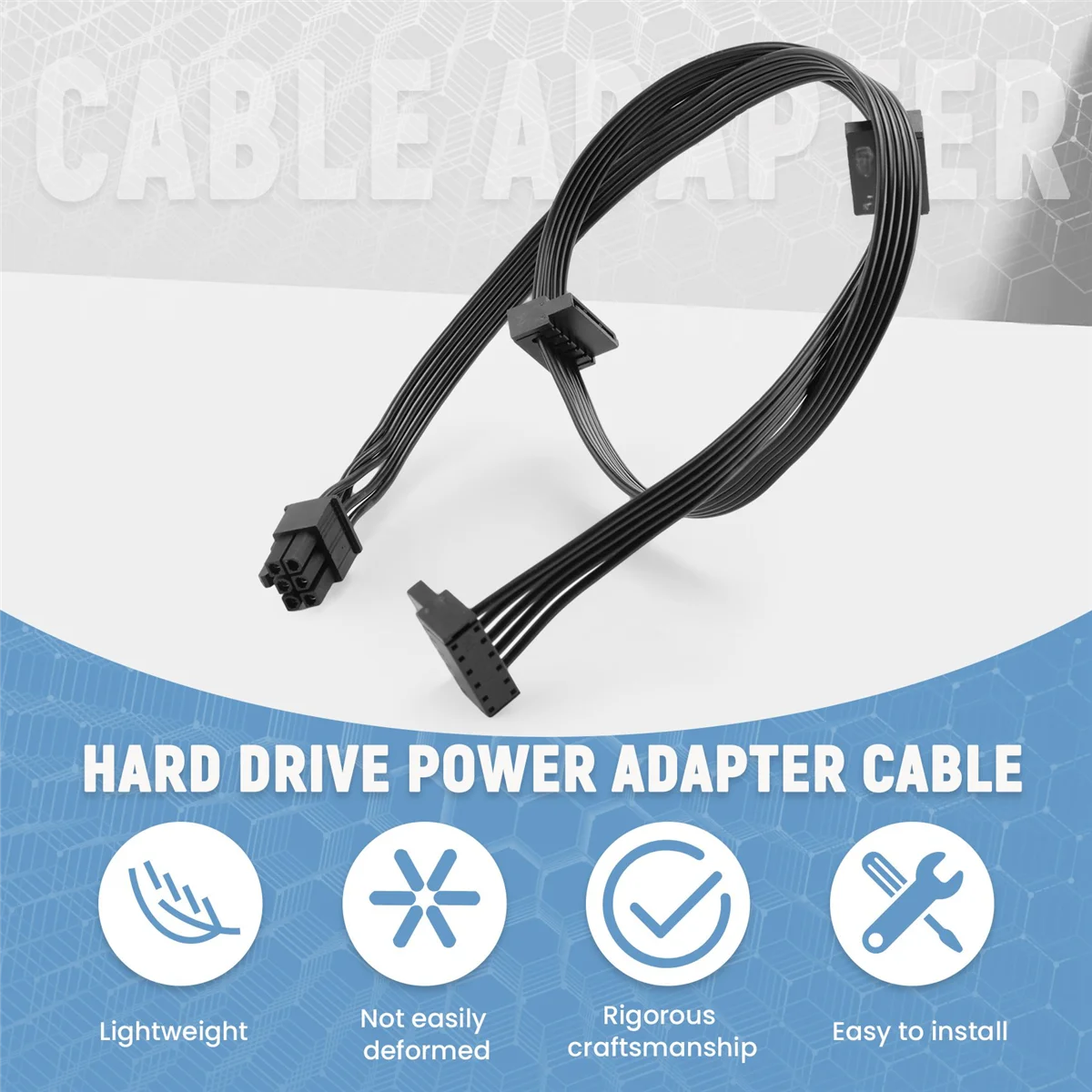 Câble d'alimentation RISE PCIe 6 broches mâle vers 3 SATA pour Seasonic Focus Plus Platinum FOCUS + série 850PX 750PX 650PX 550PX PSU