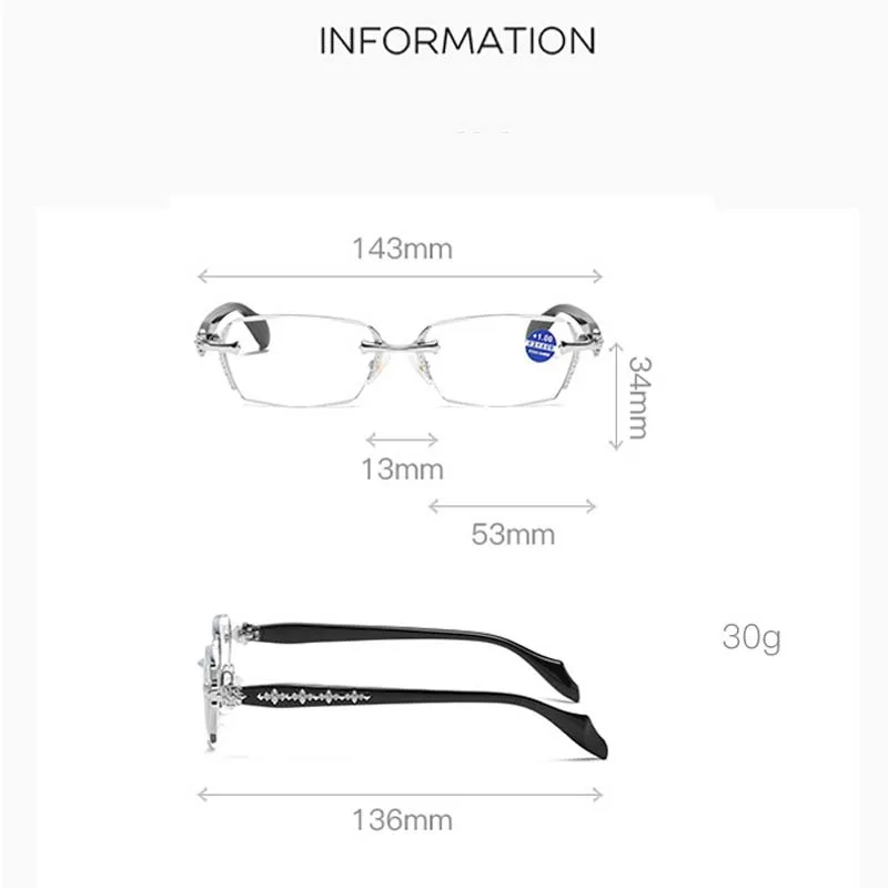 نظارات قراءة جديدة مضادة للضوء الأزرق مع تصميم عالي الوضوح بدون إطار وقطع للحواف لعرض قريب 2273 #6