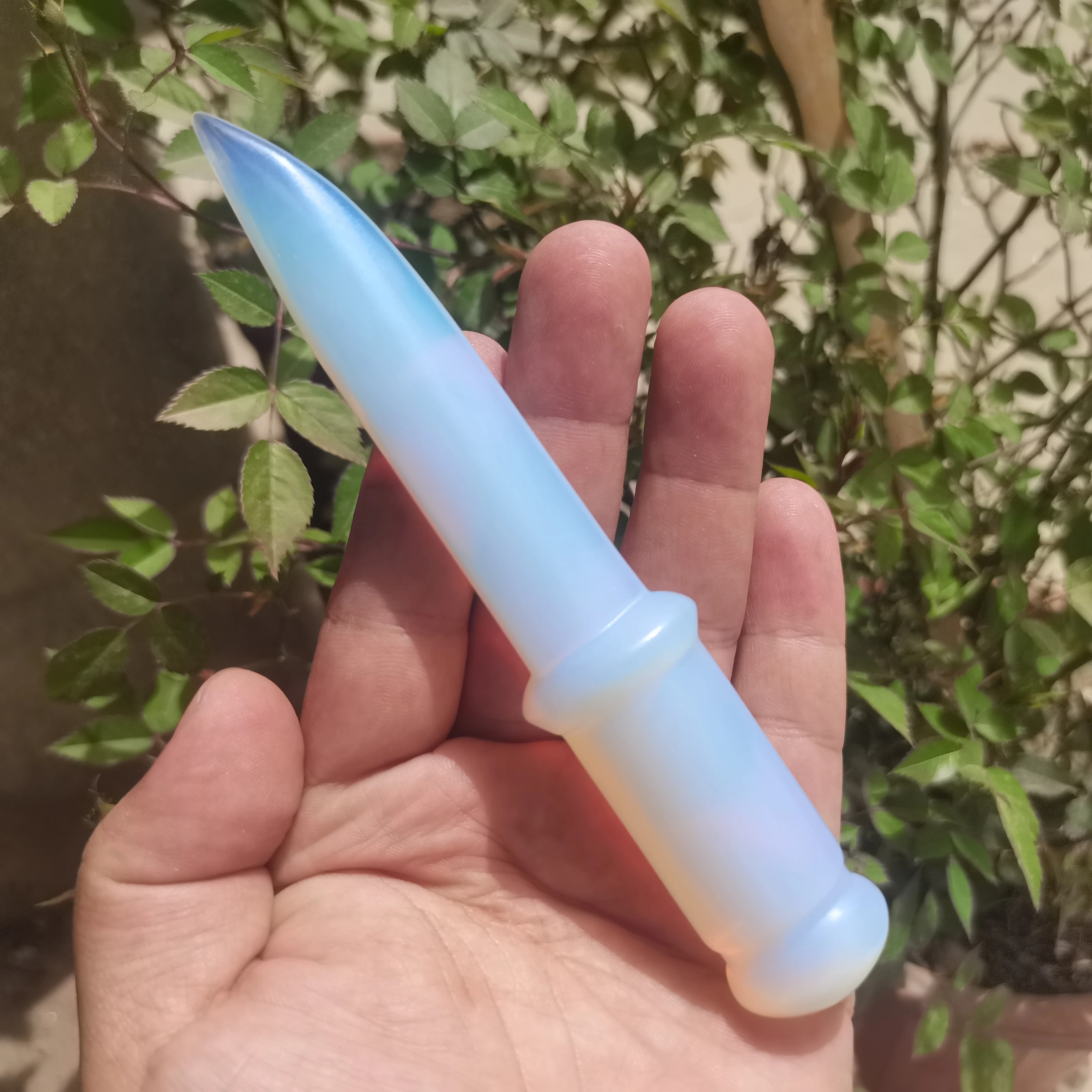 2pcs 150mm Natural Quartz Crystal Dagger Hand Carved Crystal Opal Knife Crafts Healing Crystal Stone