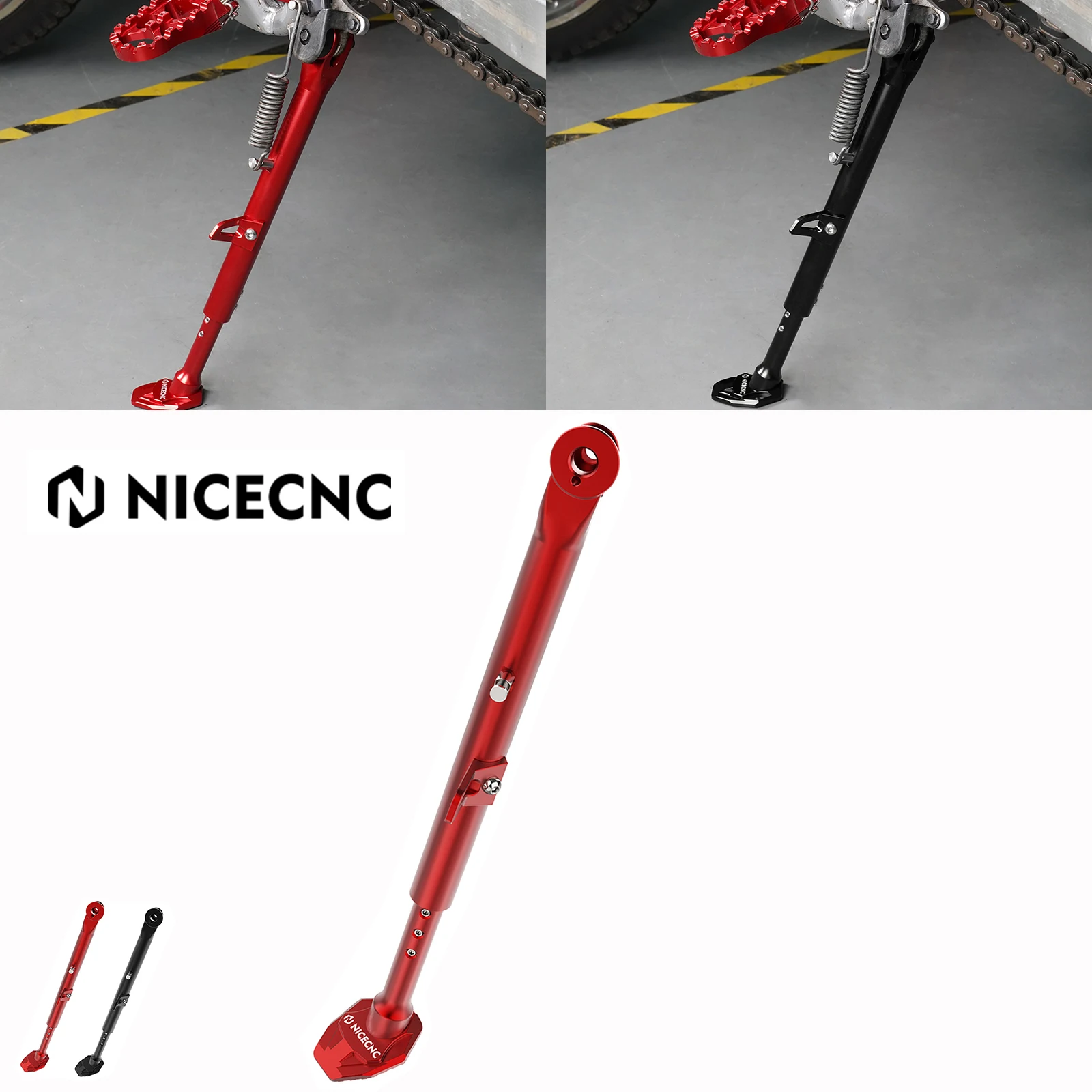 

NICECNC Adjustable Kickstand Aluminum Lowering Links for Honda XR650L XR 650 L 1993-2025 2024 2023 Side Stand Kick Sidestand