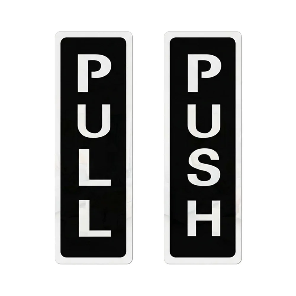 Acrylic Push Pull Sign Sticker 3D Push & Pull Window Door Sticker Door Sign Self-adhesive Indictor Sticker Business Entrance
