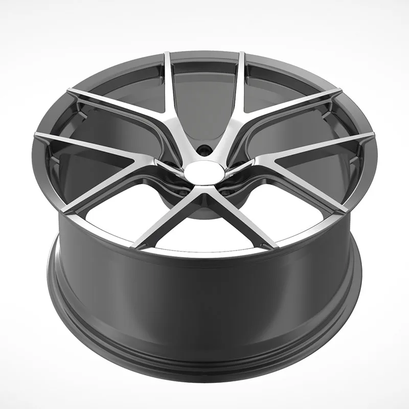 Hllwheels Gunmetal Machined Face Factory Price 24 Inch Car Wheel Rims PCD 5*120 1 Piece Forged Car Rim for bmw