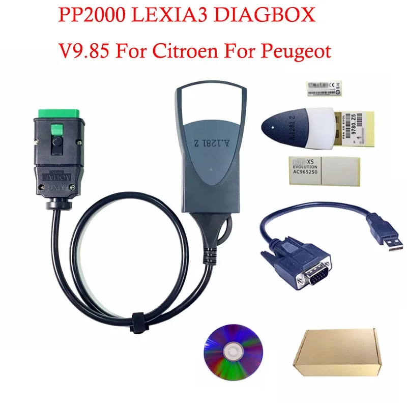 

Newest PP2000 V9.85 LEXIA3 DIAGBOX For Citroen For Peugeot install directly no need Virtual Machine Auto Diagnostic Tools