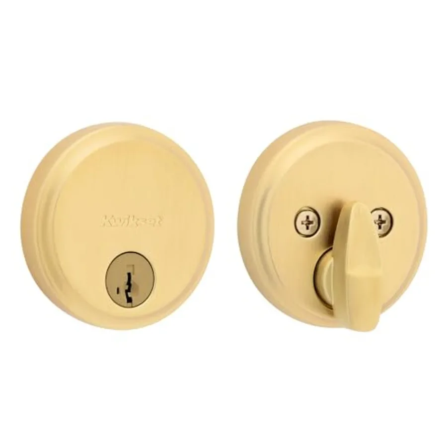 

Hometown Deadbolt Lock,,Round Exterior Keyed Front Entry Door, Pick Resistant SmartKey Rekey Security, Single Cylinder Dead Bol