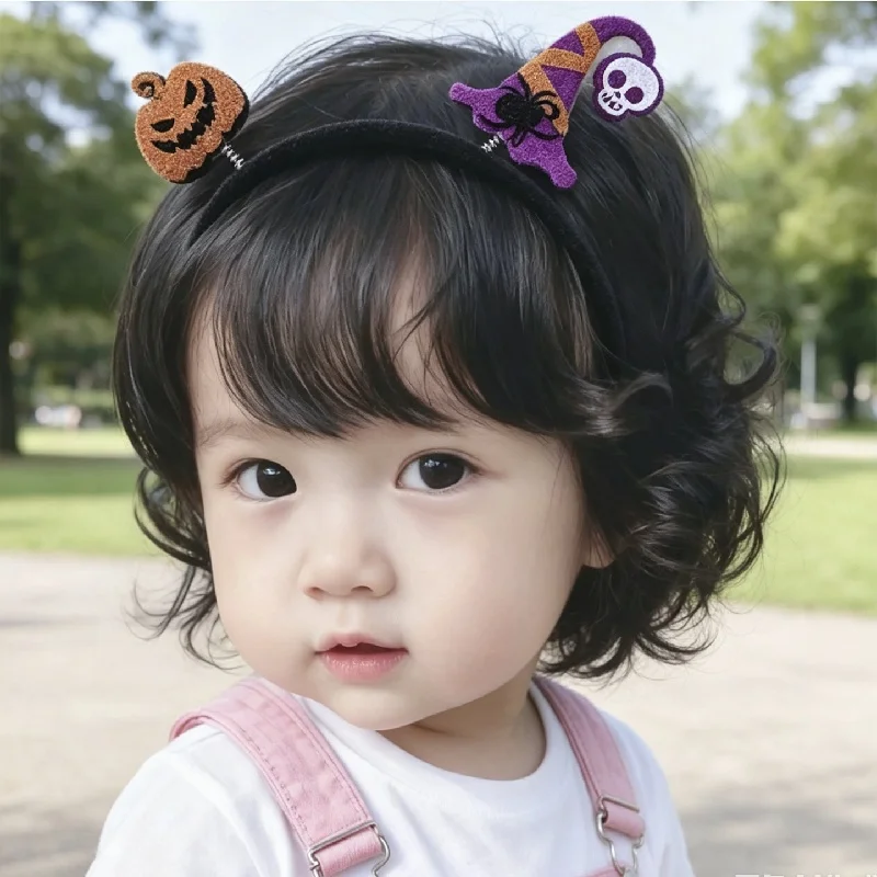 Girls Hair Accessories Fashion Cute Cosplay Baby Kids Girl Short Hair Wig Curly Hairpiece Children Headwear Photograph Props