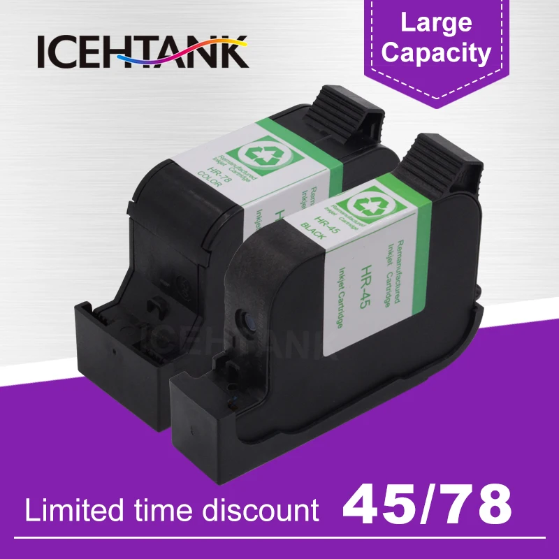 ICEHTANK For HP 45 78 Ink Cartridge Compatible For HP45 For HP78 PhotoSmart 1100 1115 1215 1218 1315 OfficeJet G55 G85 G95 K60xi