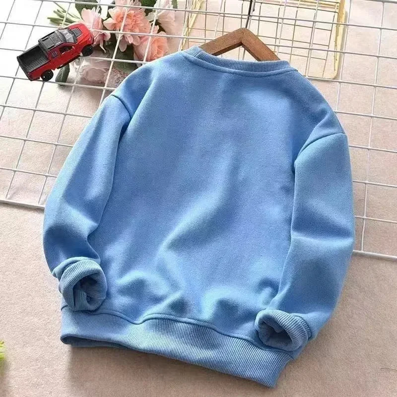 New Spring Autumn Steel Print Bear Sweatshirt Boys Clothes Teenagers Long Sleeve Pullovers Girls Kids Cotton Tops Anime Hoodie