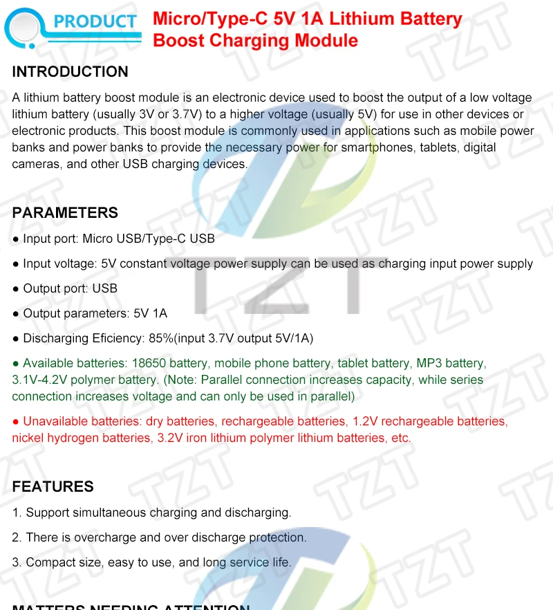 TZT 5V 1A Mobile Power Bank Zubehör Boost Converter Step-Up Power Modul Led-anzeige USB Für DIY Ladegerät 134N3Pv – Detail 1
