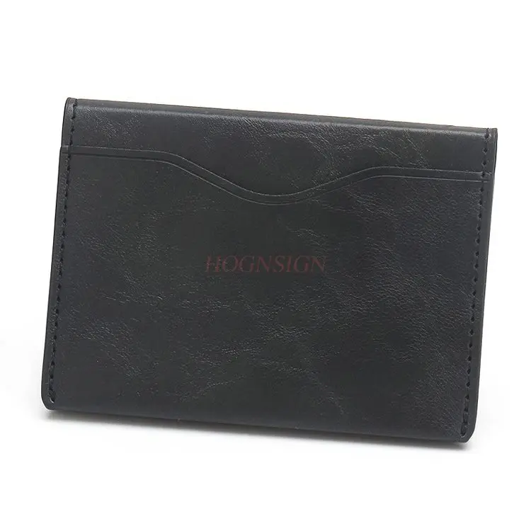 قطعة واحدة من حامل بطاقات العمل الجلدية السميكة مع 3 فتحات للبطاقات، وحقيبة بطاقات بنكية خفيفة الوزن ومحمولة