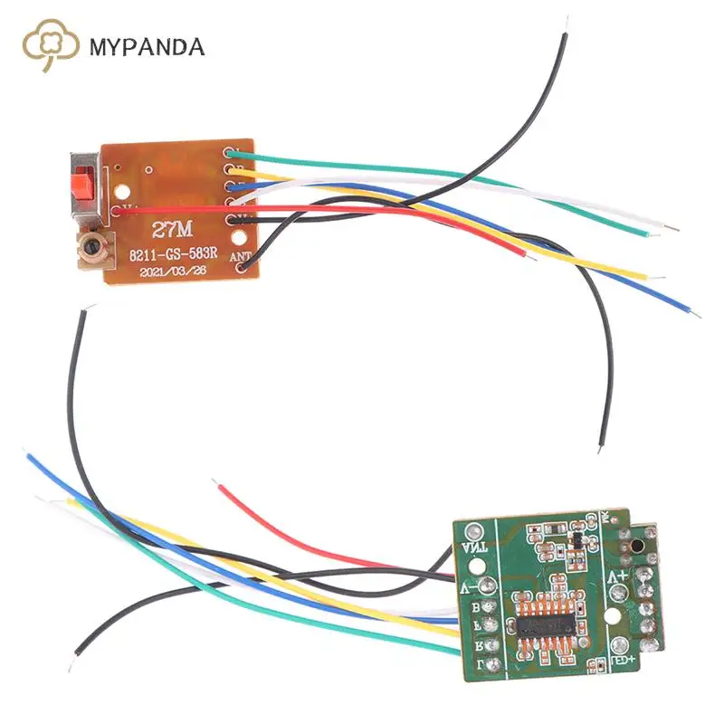 1Set 4CH RC Remote Control 27MHz Circuit PCB Transmitter And Receiver Board Parts With Antenna Radio System RC Car Accessories