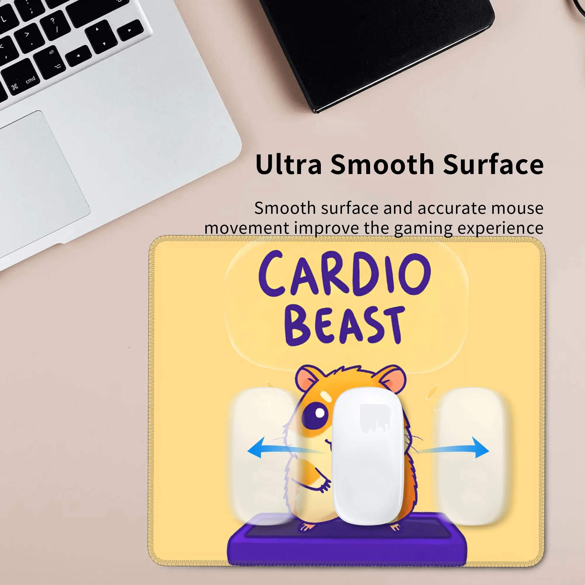 Cardio Beast Hamster Workout Sticker Mouse Pad Computer Keyboard Mouse Mat Gaming Laptop Desk Mat Office Accessories Table Mats