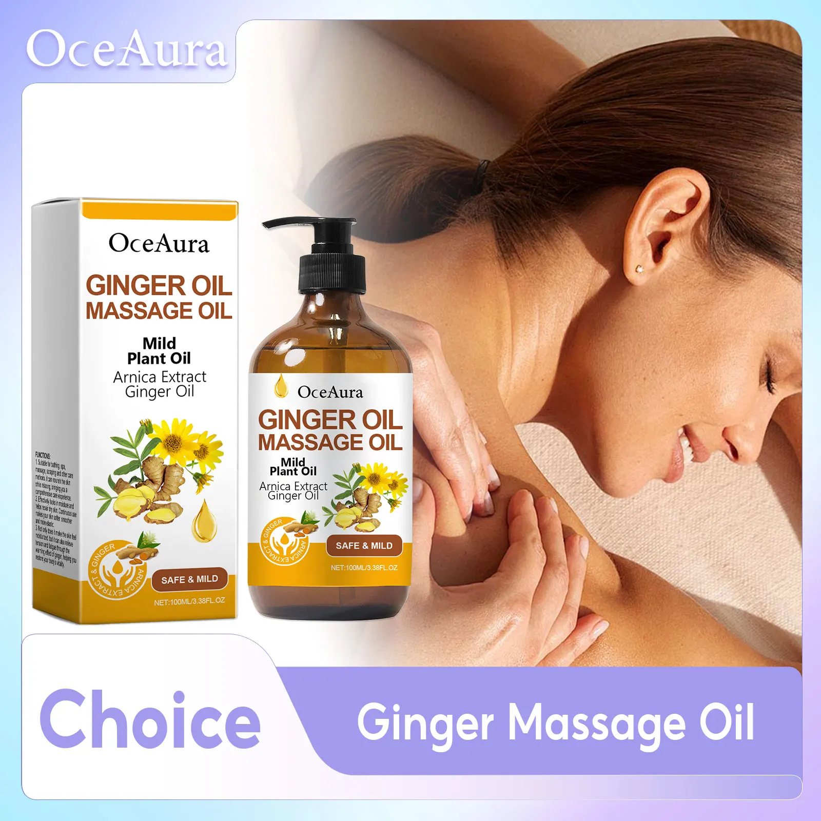 

Ginger Essential Oil For Relaxing Body Massage Oil ﻿Relieve Muscle Fatigue Improve Rough Repair Damaged Skin Hydrating Essence