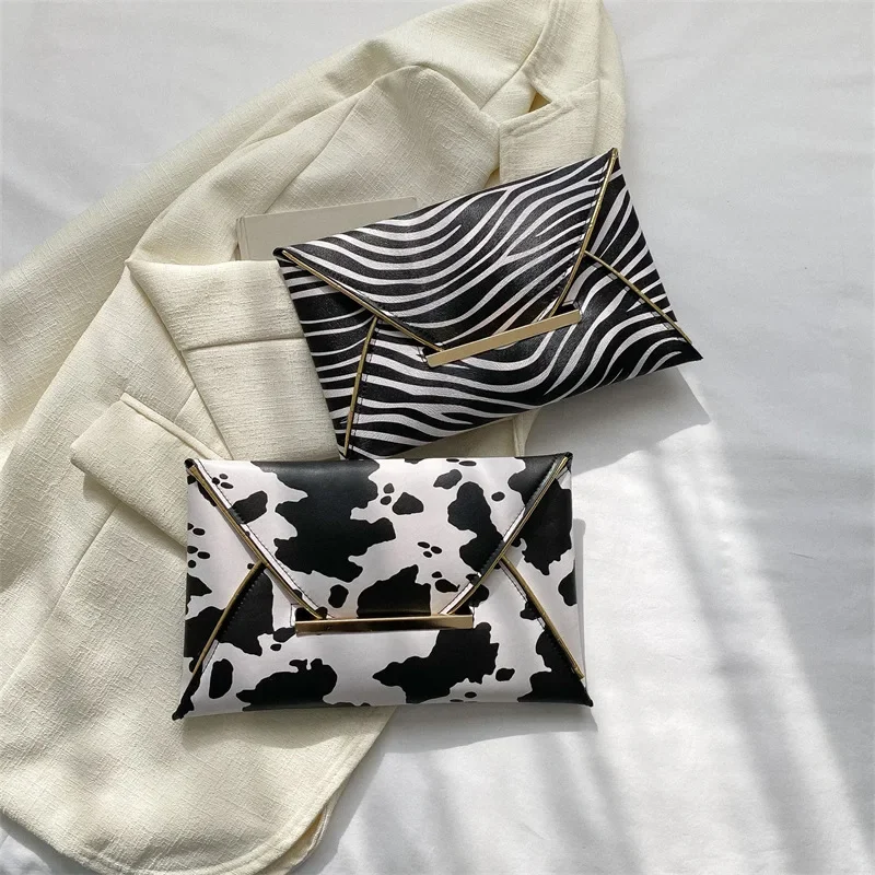 

2023 New Trendy Fashion Wallet Korean Zebra Pattern Handbag Striped Animal Pattern Clutch Envelope Handbag