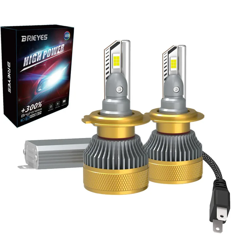 BRIEYES 2-Pack LED Headlight Bulb Fog Lamp H1 H7 H8/H11 H4 9005 9006 9012 H13 9007 Canbus 12V 24V Cars & Trucks 110W 6500K White