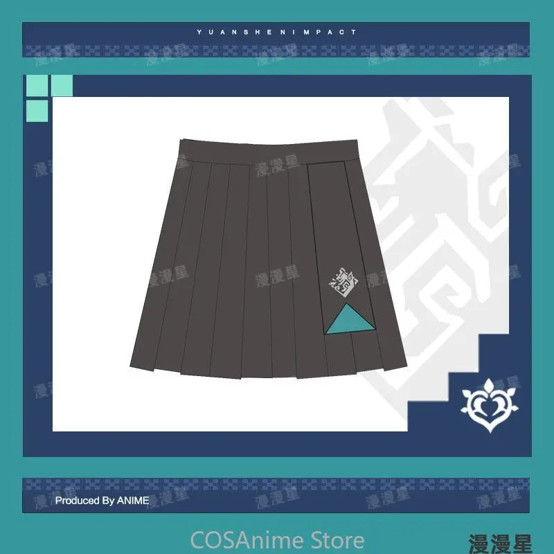 

Game Genshin Impact Kinich Short Sleeve T-shirt Tops Skirt Student Costume Summer Tee Girl JK Uniform Daily Sailor Suit
