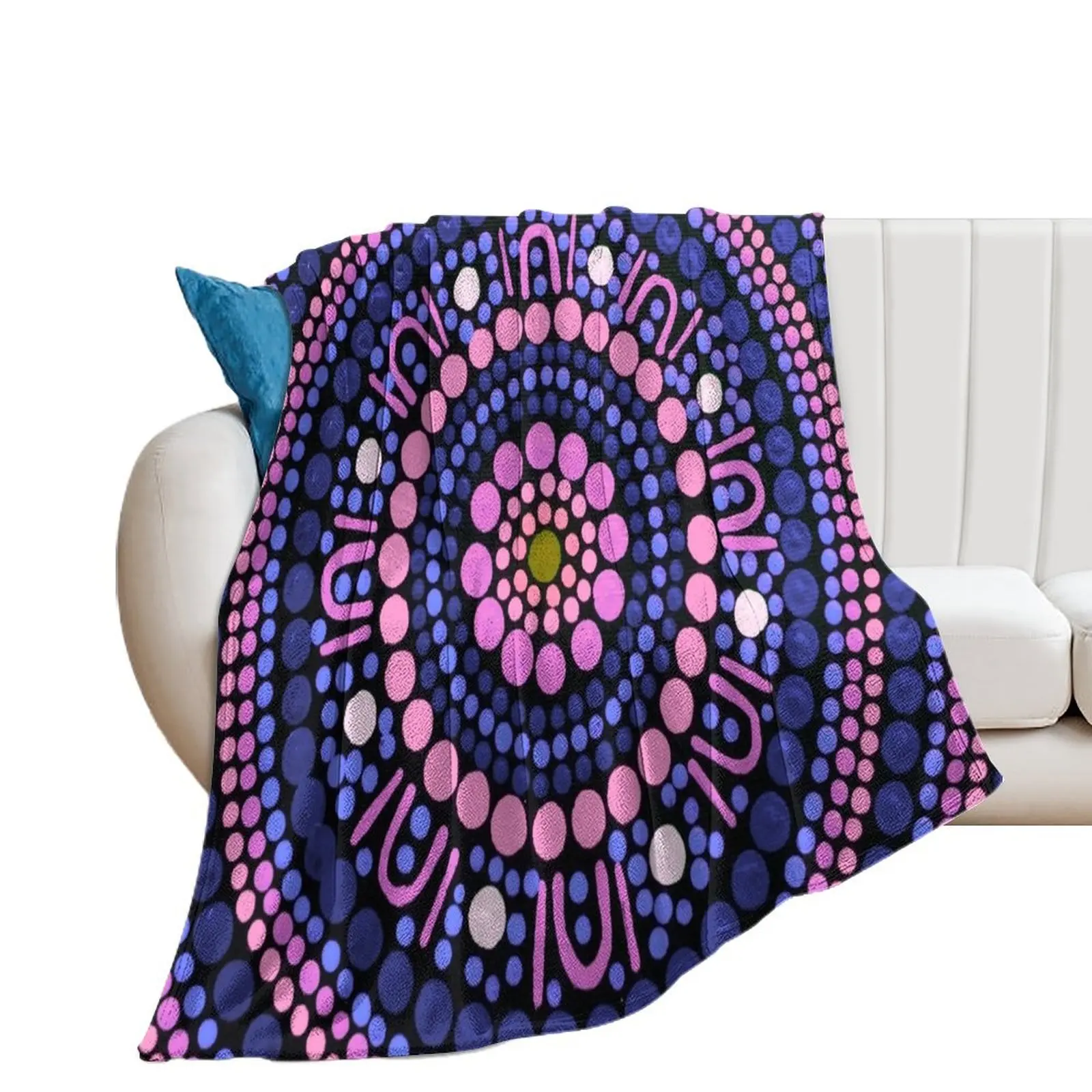 

Australian Aboriginal Art Dot Painting Pink and Purple Throw Blanket halloween Luxury Brand Luxury Throw Soft Beds Blankets