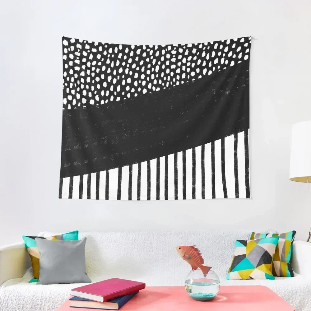 

Polka Dots and Stripes Pattern (black/white) Tapestry Room Decorations Aesthetic Anime Decor Wall Decor Hanging Tapestry