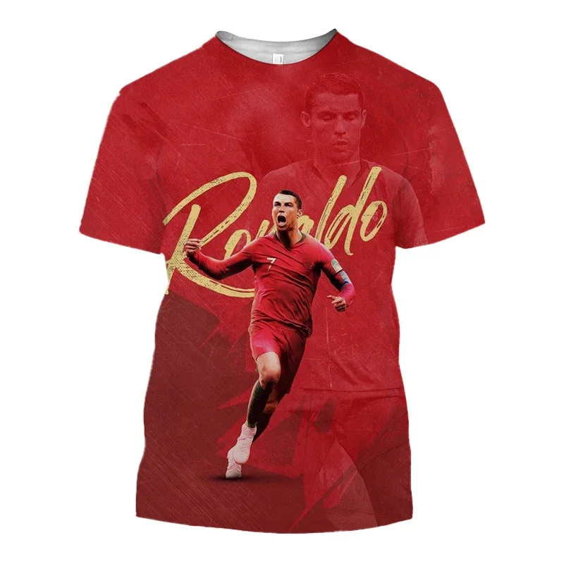 

Fashion Football Star 3D Printing T Shirt Summer Casual Men's Cool Round Neck Short Sleeve Hip Hop Kid Tees Oversized Clothing