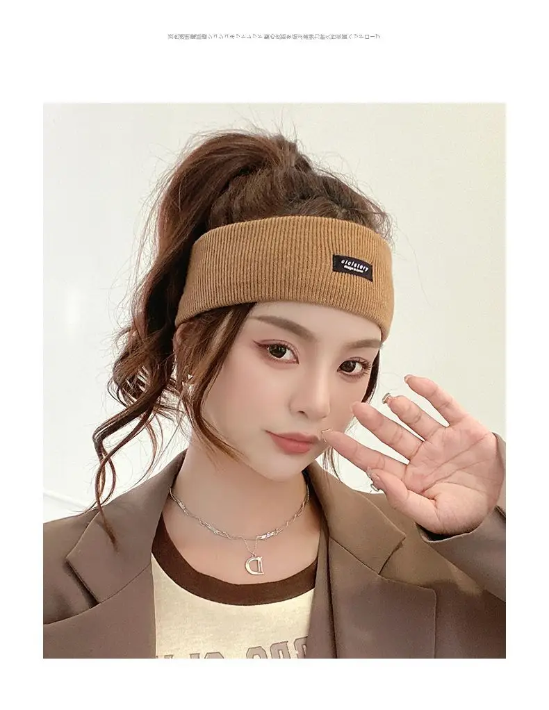 Winter Breitseite Stirnband Sport Radfahren Gesicht Waschen Haarbänder Weiche Koreanische Baumwolle Gestrickte Mädchen Bandanas Mode Haar Zubehör – Detail 12