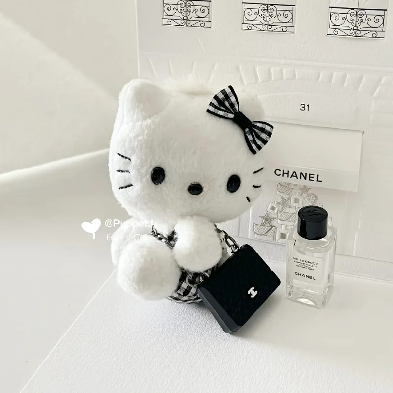 Santio Kawaii Hello Kitty Soft Doll Pendant Cartoon Figure Keychains Car Ornaments Bag Accessories Xmas Gifts For Kids Friends