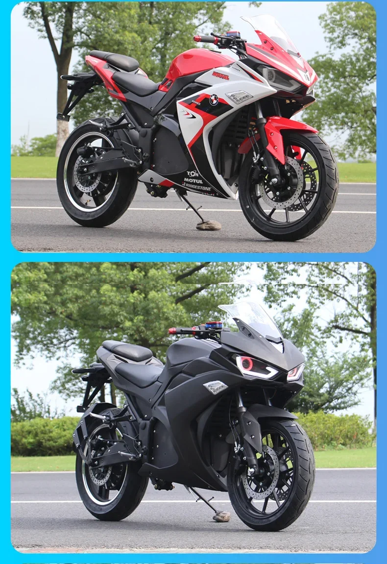 2025 High-Performance 200km/h Electric Racing Motorcycle New Design with 72V 120AH Lithium Battery 10000WPower