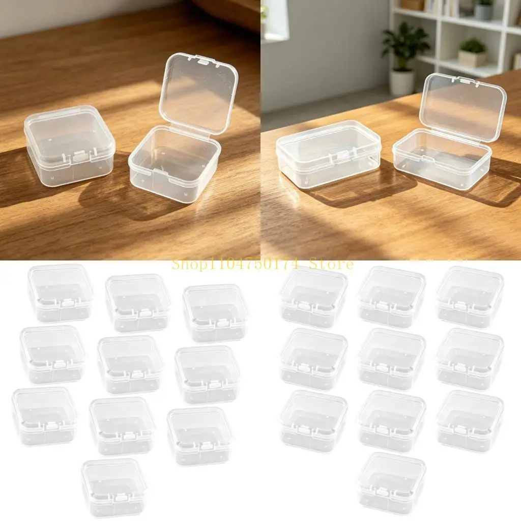 10Pcs Versatile Clear Boxes Foldable Design For Efficient Space Saving Top Sale