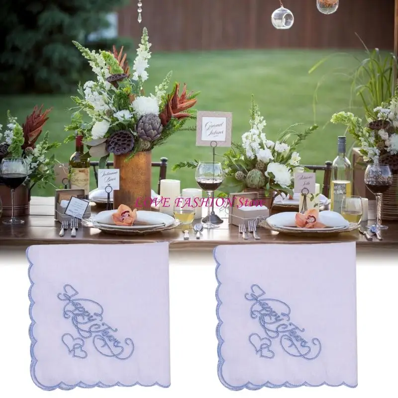 刺繍された綿の結婚式のハンカイフブライダルゲスト好意カーチフ28x28cm Y166