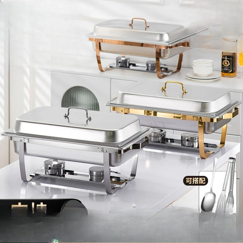 Stainless steel restaurant stove hotel buffet rectangular foldable flip commercial thermal insulation