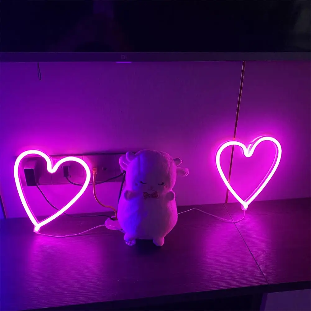 5V Led Neon Light Love Shape Night Light For Wedding Party Proposal Birthday Confession Scene Atmosphere Layout Decoration Lamp