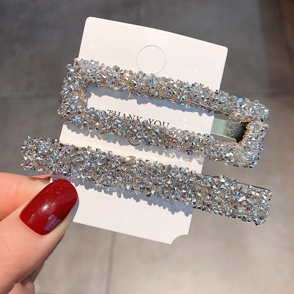 

6pcs Rhinestones Hairpins for Women Girls Barrettes Bangs Pins Claw Clips Small Shiny Elegant Charming Easy Wear Fix Loose Hair