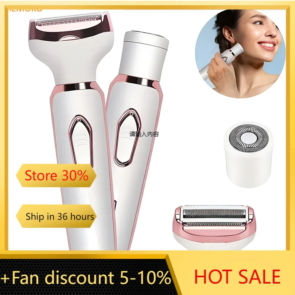 

4 In 1 Electric Razor Women for Full Body Shaving Facial Epilator Lady Shaver Eyebrow Trimmer Nose Painless Bikini Hair Removal