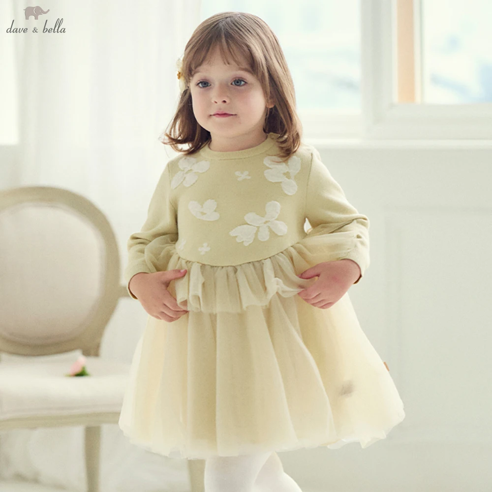 

Dave Bella Autumn Winter Lace Mesh Dress Girls Long Sleeves Party Princess Dress Children's Christmas Birthday Clothes DB3241618