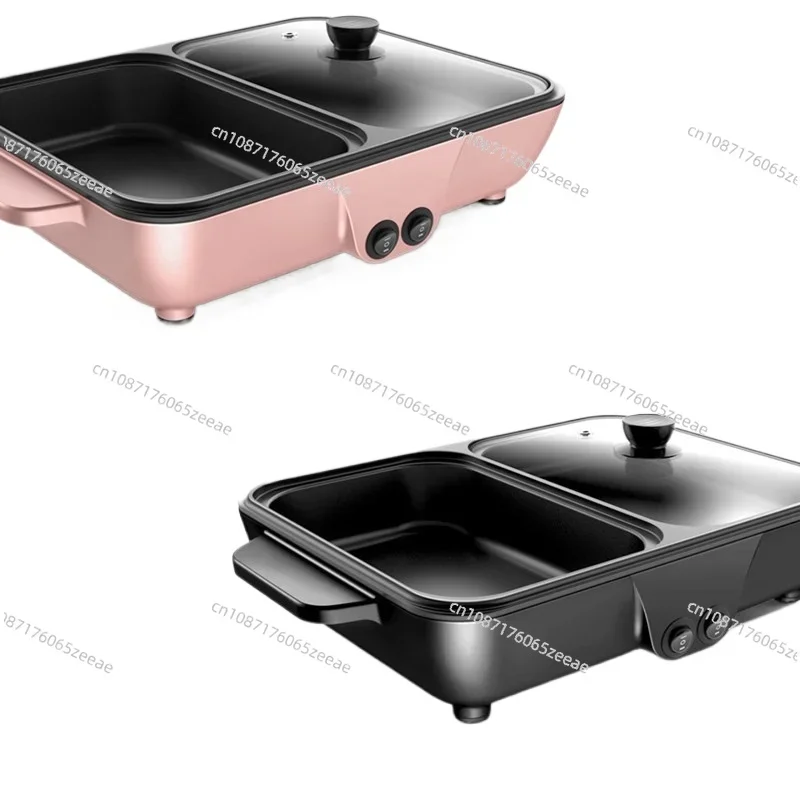 

110V Export Small Household Electric Barbecue Pot Mandarin Duck Barbecue Integrated Hot Pot Multi-functional Korean Smoke-free