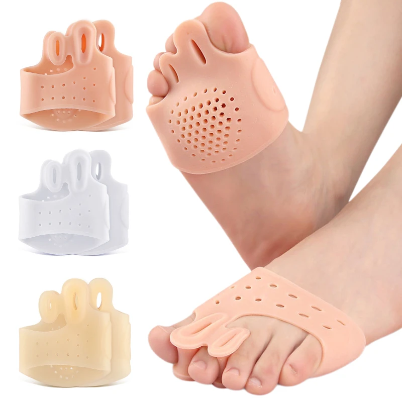 

4pieces=2pairs Feet Care Big Foot Bone Orthopedic Insole Massage Gel Silicone Hallux Valgus Toe Splitter Forefoot Pad Cushion