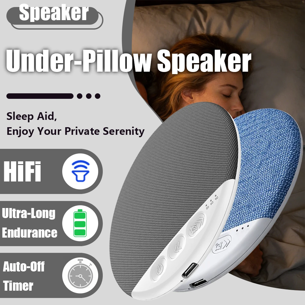 

Under Pillow Speaker BT5.4 3 Adjustable Timers Skin-Friendly Material Long-Lasting Battery for Deep Sleep Rest Bluetooth Speaker