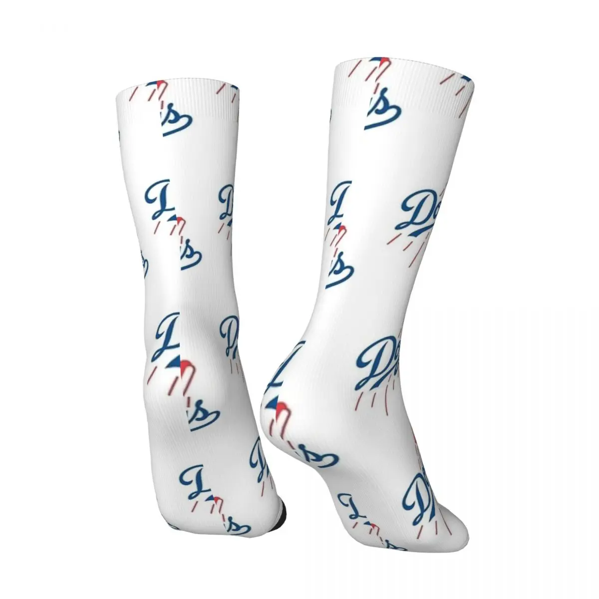 Men Socks Dodger Dogs White Stockings Autumn Funny High Quality Socks Graphic Running Sports Anti Bacterial Socks