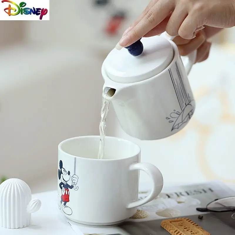 

Классический мультфильм Микки Диснея, креативный чайник, набор для воды, кружка для пары, домашний светильник, роскошное керамическое украшение для рабочего стола