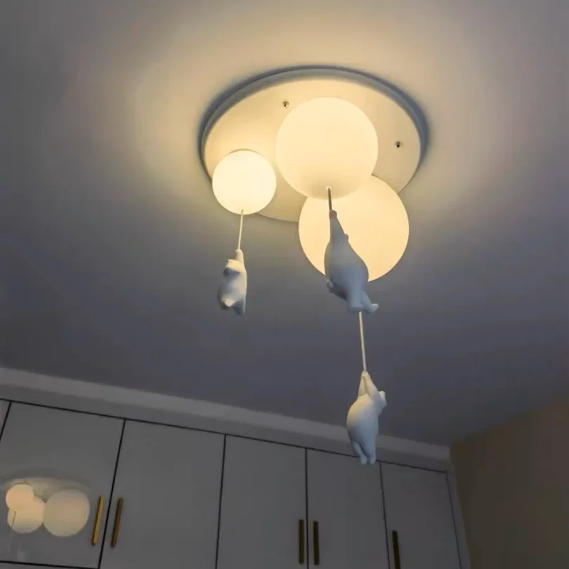 Imagem -04 - Pendant Light para Quarto Crianças Kids Cartoon Hanging Lamp Lustres de Teto Urso de Balão Lâmpada Moderna Led Creative School Novidade