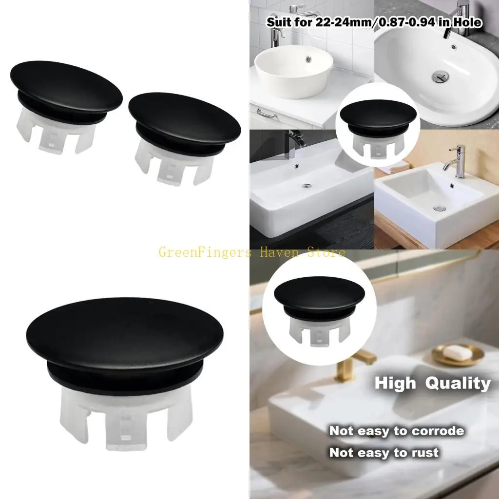 

F68D 2pcs Universal Overflow Covers Drain Overflow Rings Bathroom Sink Accessory Quick Fixing Suitable for Bathroom Drain