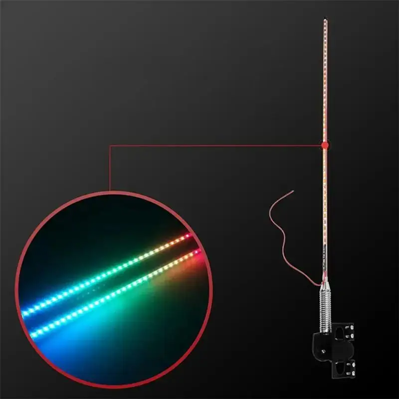 Car Flash Light Decorative LED RGB Antenna Lights Vehicles Heatproof Marquee Lamp 12-24V Auto Lights for Business Trip Commuting