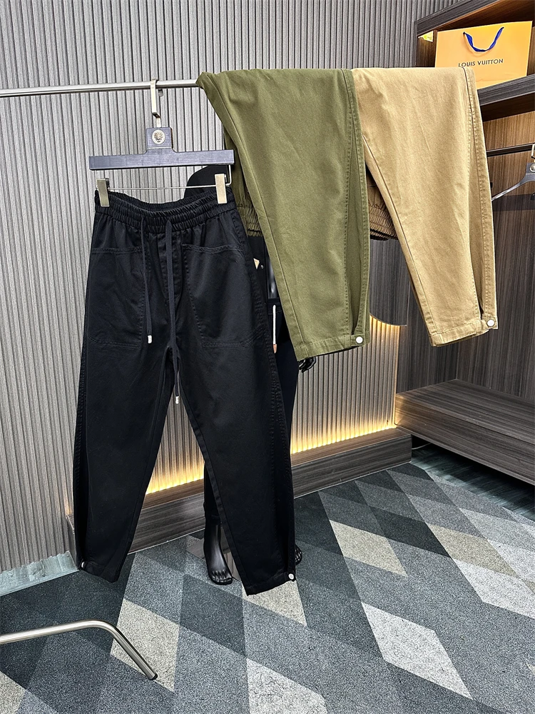 

50-Tead JNC Combed Cotton Casual Pants Men's Workwear Sle Vintage Feel Loose Fit Long Trousers for Autumn Faion