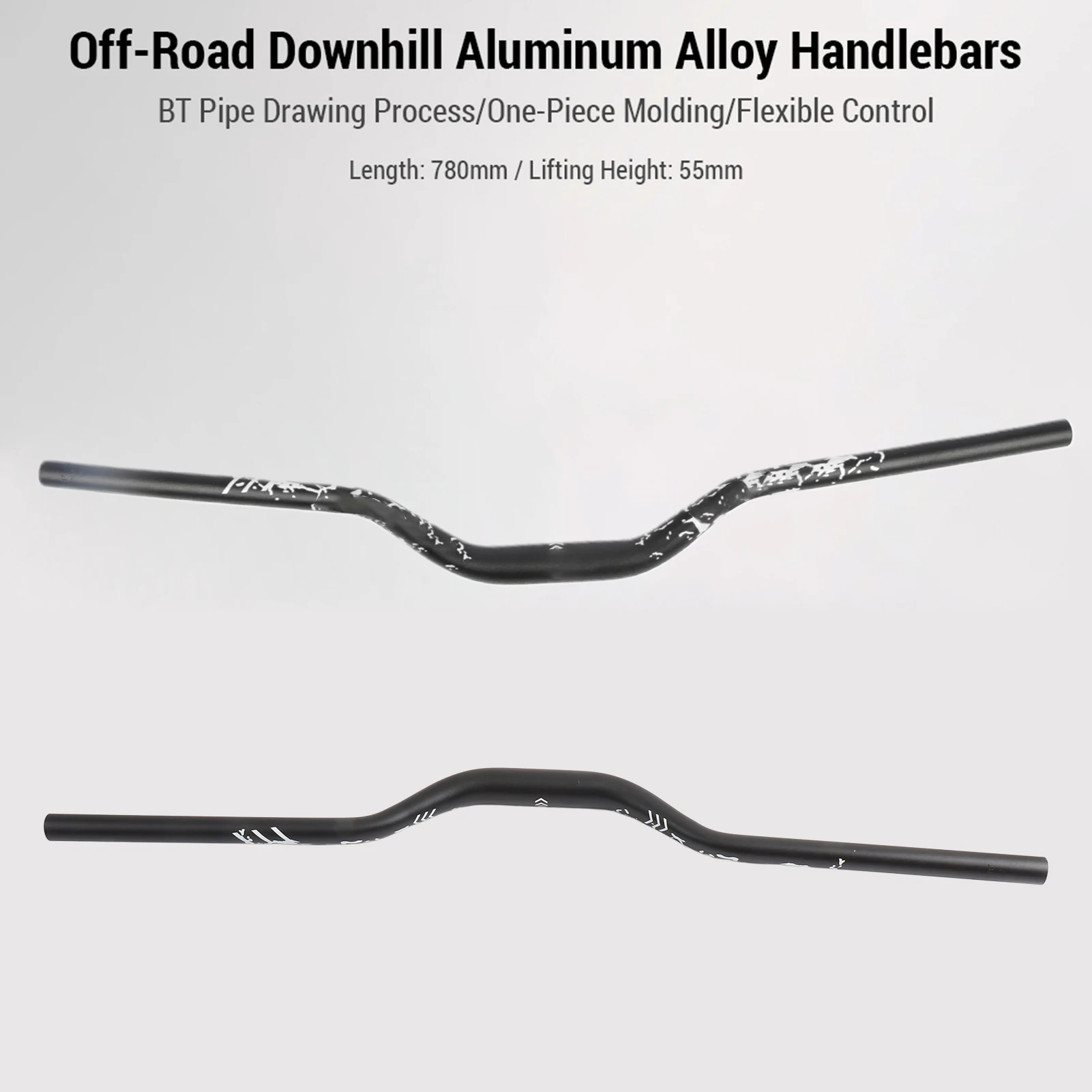 31.8 مللي متر الدراجات الجبلية المقود سبائك الألومنيوم الناهض المقود 55 مللي متر ارتفاع 780 مللي متر طول الدراجات بار مع سطح ماتي