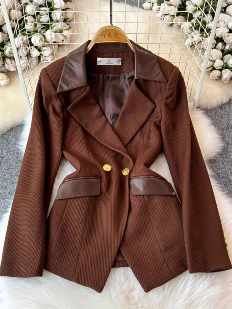 

Suit Jacket 2024 Women New High-End Professional Fashionable Slim Fit Temperament Formal Blazer Coffee Office Work Clothes k2531