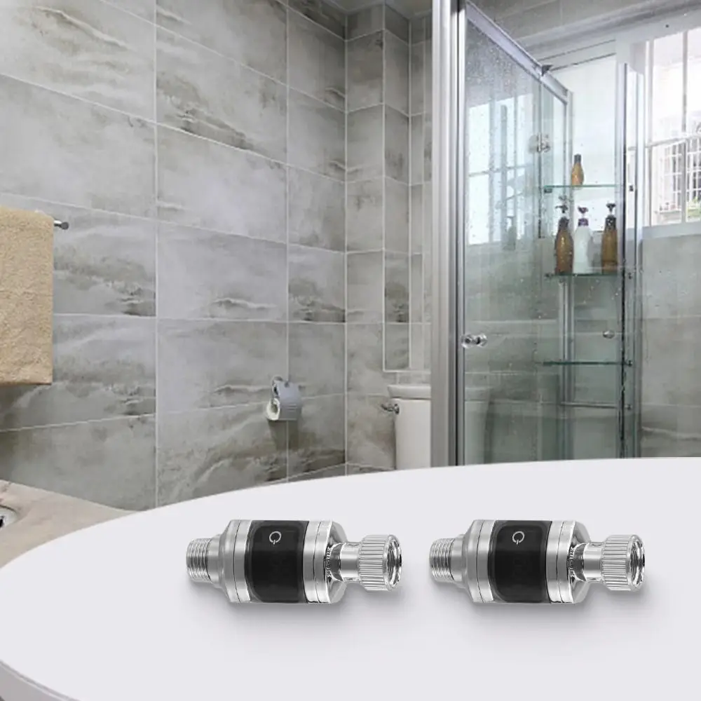 LED Digital Display Water Temperature Monitor High-precision Multifunctional Shower Water Thermometer Silvery ABS