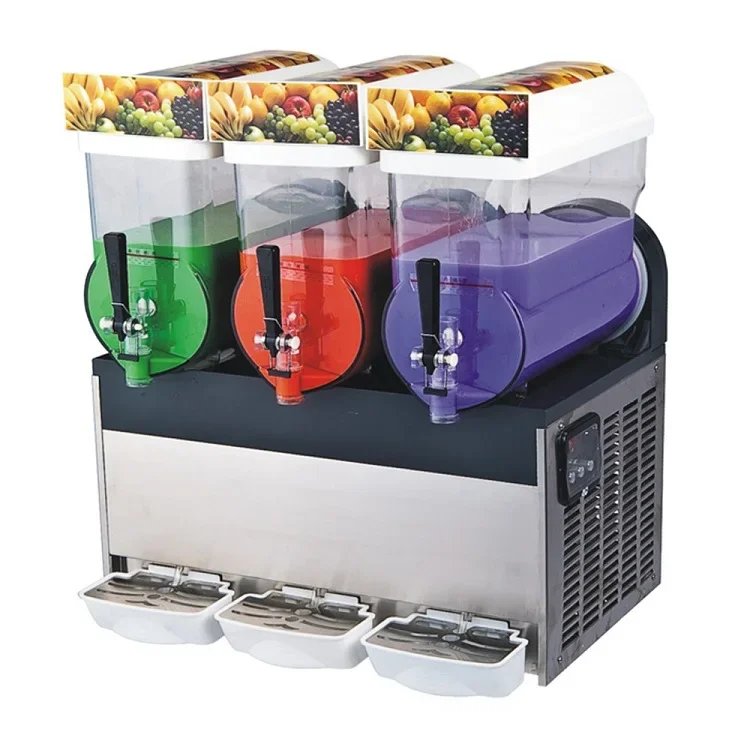 Commercial Smoothie Frozen Beverage Slush Granita Machine with 3 Tanks