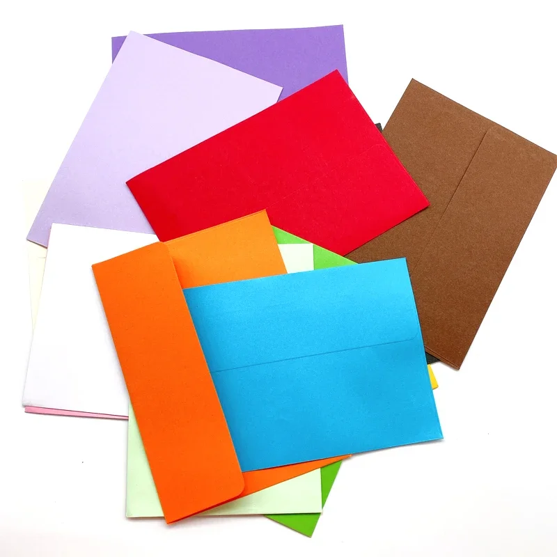 10Pcs Colorful Candy Kraft Paper 14 selections Blank Big Envelopes Greeting Cards Wedding invitation Envelopes Gift Envelope