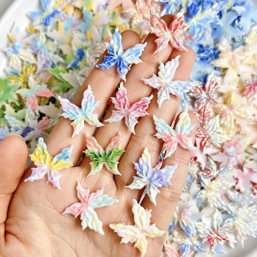 40Pcs Spring Nail Gems with Shiny Butterfly Rhinestones, Glow-in-the-Dark Butterfly Charms for Manicure Decorations